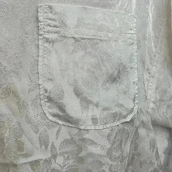 Anthropologie Ivory Wedge Short Sleeves Carson Pocket Floral Boho Top Size M - Picture 3 of 9